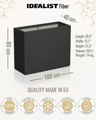 AXIS Trough Outdoor Fiberglass Planter