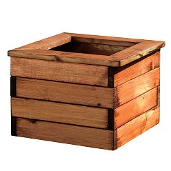 Rustic Scandinavian Redwood Square Outdoor Planter Made in UK by HORTICO