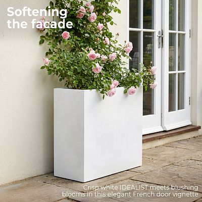 IDEALIST Lite Narrow Contemporary Light Concrete Trough Planter