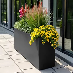 Geo Fiberglass Trough Aluminium Planter Pot In/Out