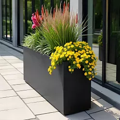 Geo Fiberglass Trough Aluminium Planter Pot In/Out