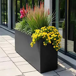 Geo Fiberglass Trough Aluminium Planter Pot In/Out