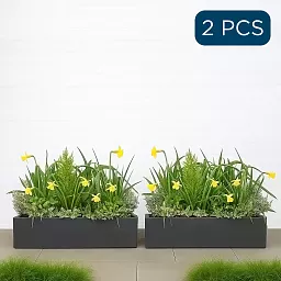 IDEALIST Lite Window Box Light Concrete Planter Set