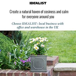 IDEALIST Lite Faux Lead Chelsea Box Square Light Concrete Planter