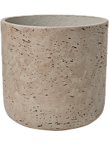 Charlie (Dia) 16cm Planter | Washed Grey Fibreclay Small Cylinder Indo...