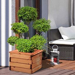 Rustic Scandinavian Redwood Square Outdoor Planter Made in UK by HORTICO