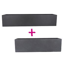 IDEALIST Lite Window Box Light Concrete Planter Set