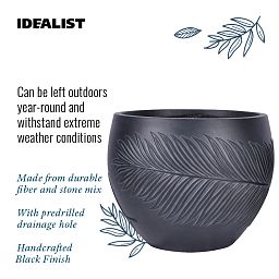 IDEALIST Lite Leaf Embossed Ball Planter
