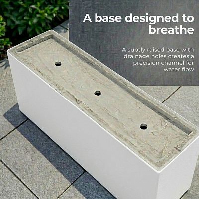 IDEALIST Lite Contemporary Light Concrete High Trough Planter