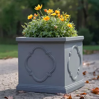 IDEALIST Windsor Light Stone Square Garden Planter