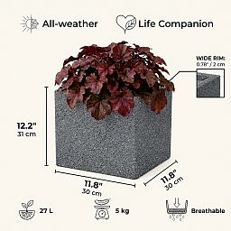 IDEALIST Lite Textured Concrete Effect Square Outdoor Planter