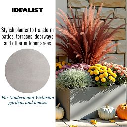 IDEALIST Lite Contemporary Light Concrete Trough Planter Set