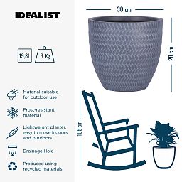 IDEALIST Lite Plaited Style Round Planter Outdoor Plant Pot