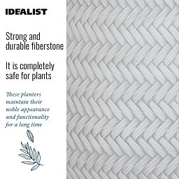 IDEALIST Lite Plaited Style Cylinder Planter on Legs, Round Pot Plant Stand Indoor
