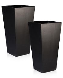 Set of IDEALIST Lite Light Concrete Garden Tall Planters, Outdoor Plant Pots with Tapered Shape