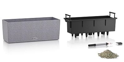 LECHUZA BALCONERA Stone Trough Poly Resin Self-watering Planter