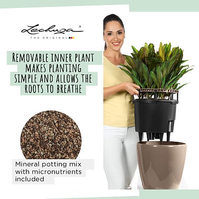 LECHUZA CLASSICO LS Round Poly Resin Self-watering Planter