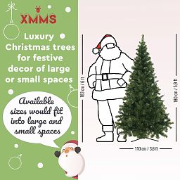 XMMS Dublin Artificial Christmas Tree with Tree Skirt & Cotton Gloves Pine Green Needles