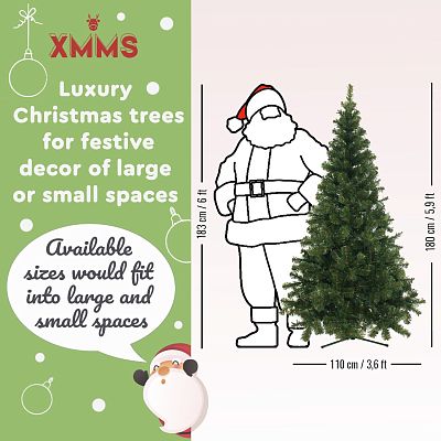 XMMS Dublin Artificial Christmas Tree with Tree Skirt & Cotton Gloves Pine Green Needles