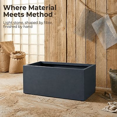 IDEALIST Lite Contemporary Light Concrete Trough Planter
