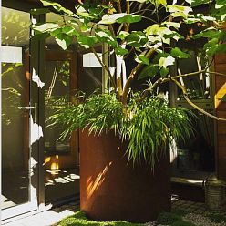 Atlas Outdoor Corten Steel Round Planter