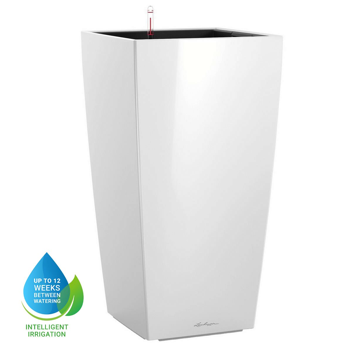 LECHUZA CUBICO Square Tall Poly Resin Self-watering Planter