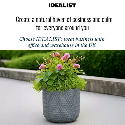 IDEALIST Lite Honeycomb Style Cylinder Round Outdoor Planter
