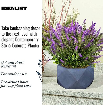 IDEALIST Lite Faceted Effect Bowl Planter Indoor Plant Pot