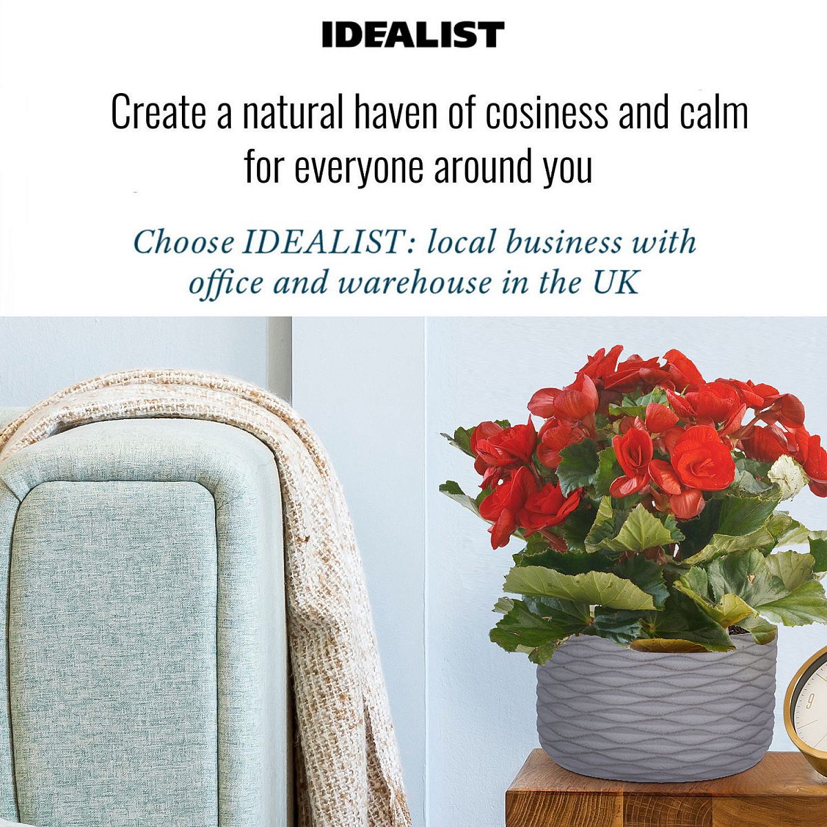 IDEALIST Lite Wave Style Table and Hanging Cylinder Round Plant Pot Dual Use Indoor Planter