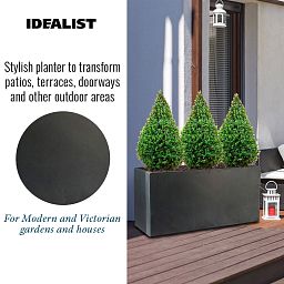 IDEALIST Lite Contemporary Light Concrete High Trough Planter