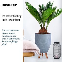 IDEALIST Lite Striped Egg Planter on Legs, Round Pot Plant Stand Indoor