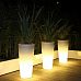 Lumenio LED Round Tall Polystone Indoor Planter
