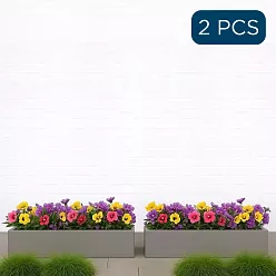 IDEALIST Lite Window Box Light Concrete Planter Set