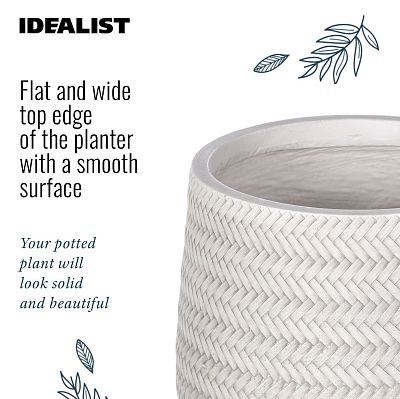 IDEALIST Lite Plaited Style Table and Hanging Plant Pot Dual Use Indoor Egg Planter