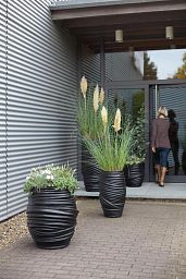 Toga conical Round Tall Polystone Outdoor Planter