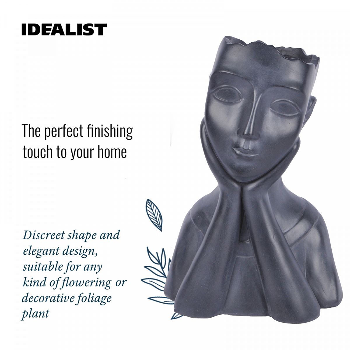 Oval Bust Face Plant Pot Indoor by Idealist Lite