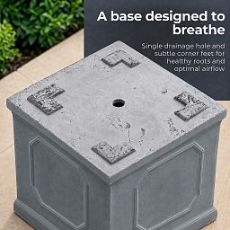 IDEALIST Lite Faux Lead Chelsea Box Square Light Concrete Planter