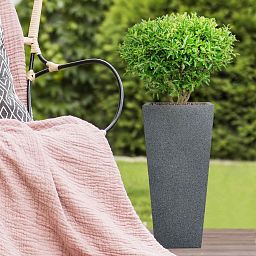 IDEALIST Lite Textured Concrete Effect Tall Tapered Outdoor Planter