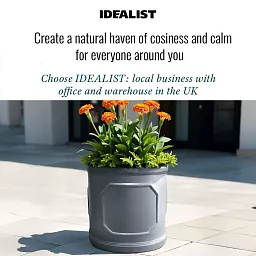 IDEALIST Chelsea Light Concrete Cylinder Garden Planter