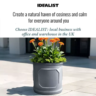 IDEALIST Chelsea Light Concrete Cylinder Garden Planter