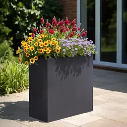 IDEALIST Lite Narrow Contemporary Light Concrete Trough Planter