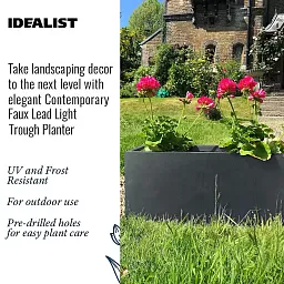IDEALIST Lite Contemporary Light Concrete High Trough Planter