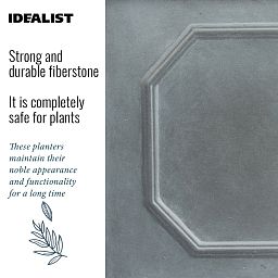 IDEALIST Lite Faux Lead Chelsea Box Square Light Concrete Planter