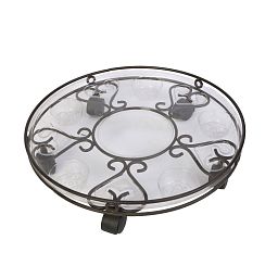 Cameo Plant Caddy on Wheels with Plastic Saucer