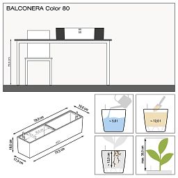 LECHUZA BALCONERA Color Trough Poly Resin Self-watering Planter
