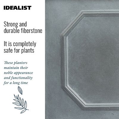IDEALIST Lite Faux Lead Chelsea Box Square Light Concrete Planter