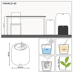 LECHUZA HAVALO Round Poly Resin Self-watering Planter