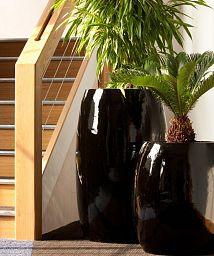 Contemporary Round Tall Ceramic Look Planter