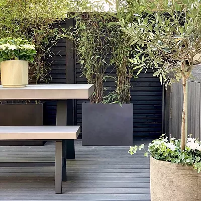 IDEALIST Lite Contemporary Light Concrete Trough Planter