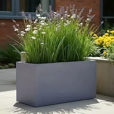 IDEALIST Lite Contemporary Light Concrete High Trough Planter